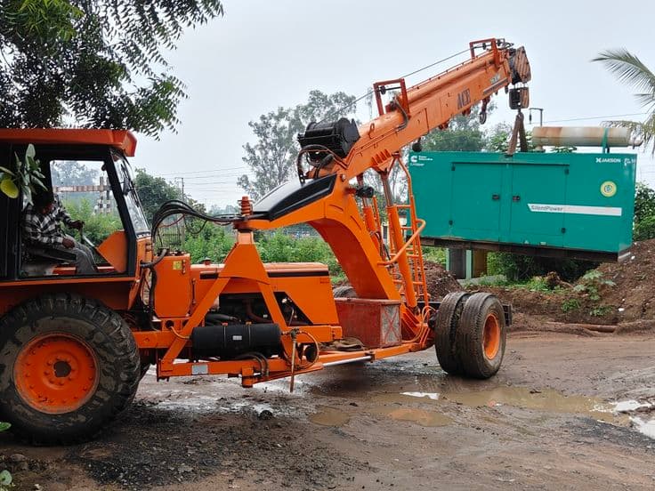 Zupoh Enterprises crane working at a site in Ludhiana