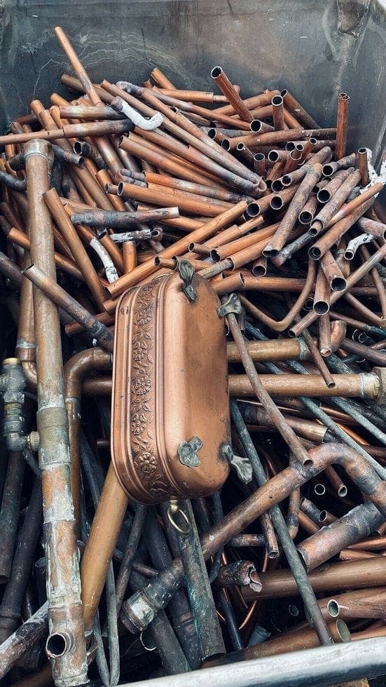 Copper pipe scrap collected from a site in Ludhiana